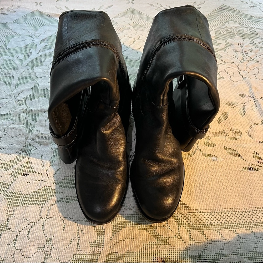 Black Leather Riding Boots